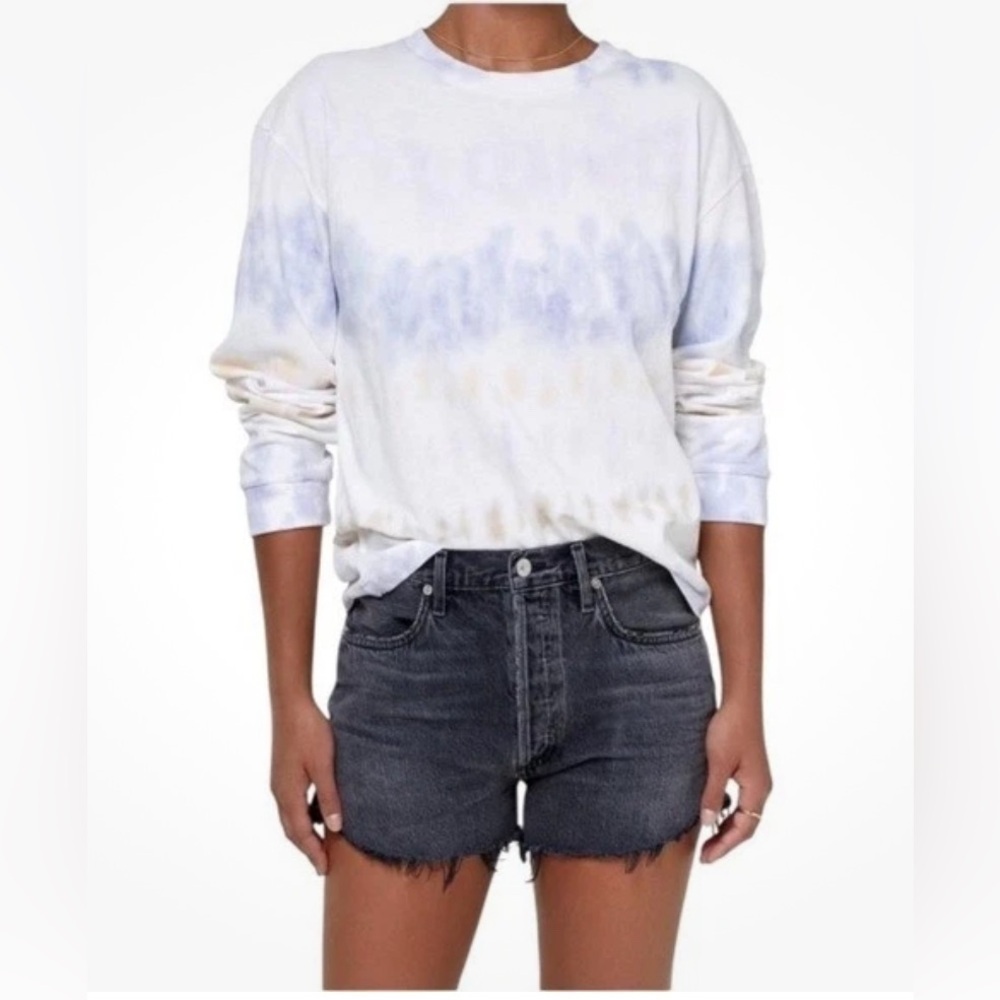 Citizens of Humanity Tie Dye Top Cotton Long Sleeve Lavender Crew Neck NWT XS